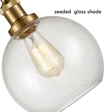 Modern Brass Globe Seeded Glass Pendant Lights Golden Finish