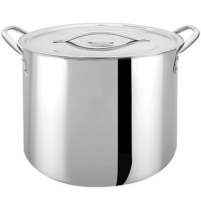 Stainless Steel Kettle 20 quart Stock Pot with Lid 5 Gallon Capacity