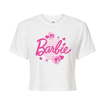 Juniors' Barbie® Glam Cropped Graphic Tee