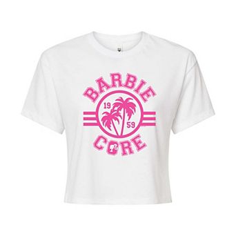 Juniors' Barbie® Core Collegiate Cropped Graphic Tee