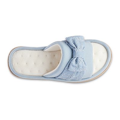 【COLOR iN ID】Eyelet Flat Slippers isotoner Eyelet Women's Bow Slide Slippers