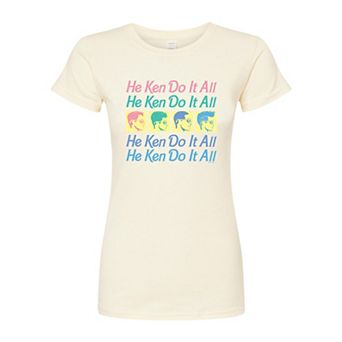 Juniors' Barbie He Ken Do It All Fitted Graphic Tee