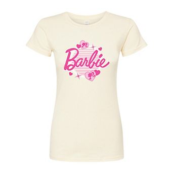 Juniors' Barbie Glam Fitted Graphic Tee