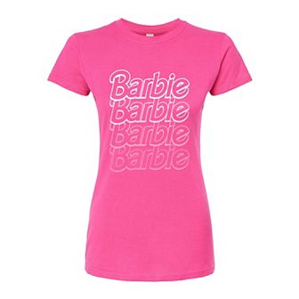 Juniors' Barbie Ombre Fitted Graphic Tee