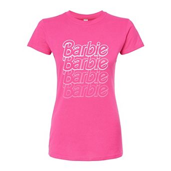 Juniors' Barbie Ombre Fitted Graphic Tee