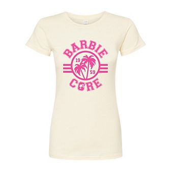 Juniors' Barbie Core Collegiate Fitted Graphic Tee