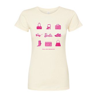 Juniors' Barbie Sold Separately Fitted Graphic Tee