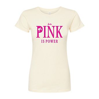 Juniors' Barbie Pink Is Power Fitted Graphic Tee