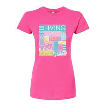 Juniors' Barbie Living The Dream Fitted Graphic Tee