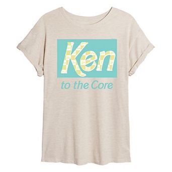 Juniors' Barbie Ken To The Core Oversized Graphic Tee