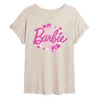 Juniors' Barbie Glam Oversized Graphic Tee