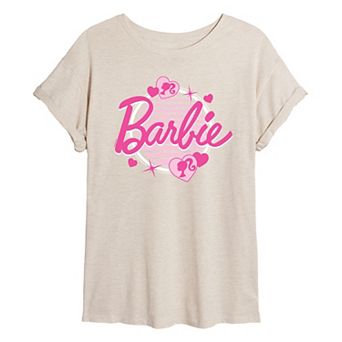 Juniors' Barbie Glam Oversized Graphic Tee