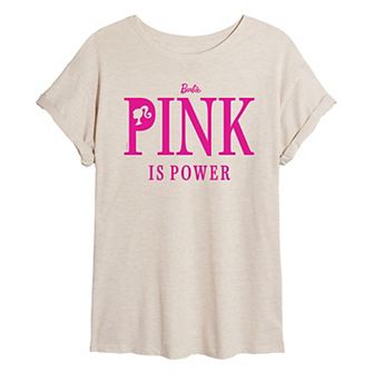 Juniors' Barbie Pink Is Power Oversized Graphic Tee