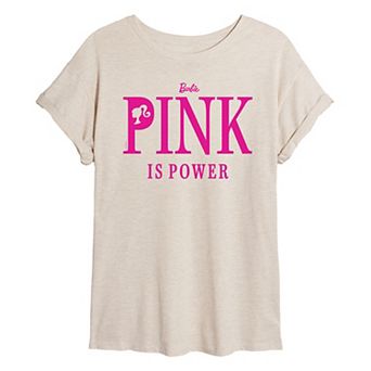 Juniors' Barbie Pink Is Power Oversized Graphic Tee