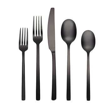 Cambridge Beacon Black Satin 45 pc Flatware Set