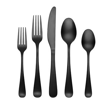 Cambridge Rhiannon Black Satin 45 pc Flatware Set