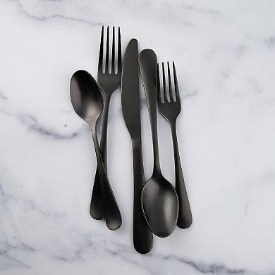 Cambridge Rhiannon Black Satin 45-pc. Flatware Set