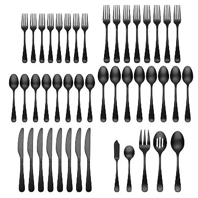 Cambridge Rhiannon Black Satin 45-pc. Flatware Set