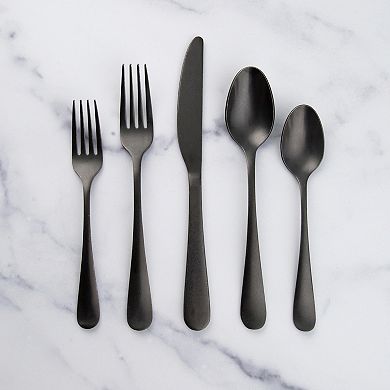 Cambridge Rhiannon Black Satin 45-pc. Flatware Set