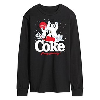 Men's CocaCoal Happy Holidays Sledding Long Sleeve Graphic Tee