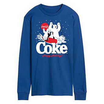 Men's CocaCoal Happy Holidays Sledding Long Sleeve Graphic Tee