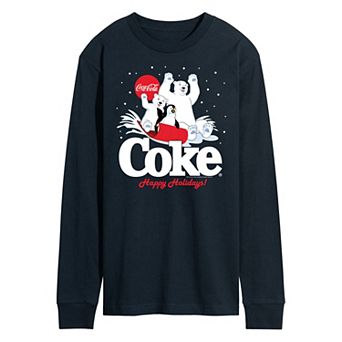 Men's CocaCoal Happy Holidays Sledding Long Sleeve Graphic Tee