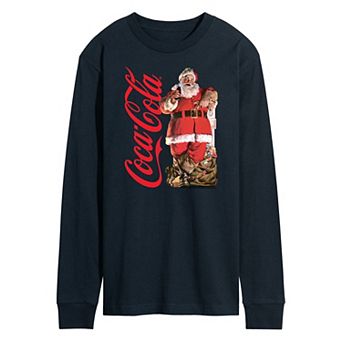 Men's CocaCola Vintage Santa Long Sleeve Graphic Tee