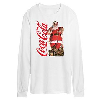 Men's CocaCola Vintage Santa Long Sleeve Graphic Tee