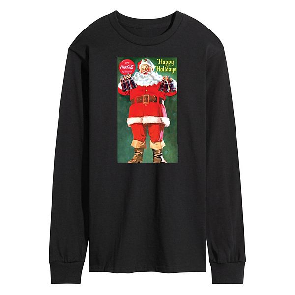 Men's CocaCola Vintage Santa Long Sleeve Graphic Tee