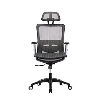 Executive Mesh Back Office Chair with Footrest, Desk Chair with Adjustable Headrest and 4D Armrests