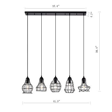 Greenville Signature 5-Light Linear Pendant for Dining Room, Kitchen Island