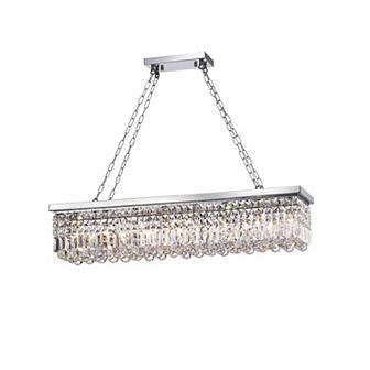 Greenville Signature 8-Light Rectangular Crystal Chandelier for Dining/Living Room, Kitchen Island