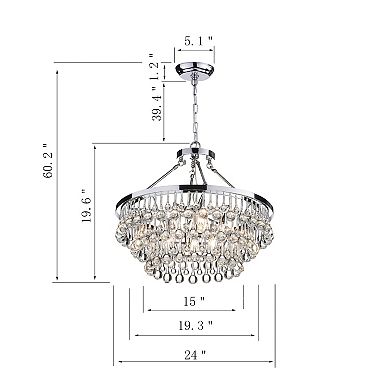 Greenville Signature 9-Light Crystal Chandelier for Dining/Living Room, Bedroom, Entryway, Office