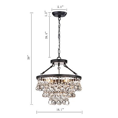 Greenville Signature 5-Light Crystal Tiered Chandelier for Dining/Living Room, Bedroom, Entryway, Office