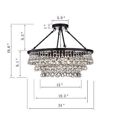 Greenville Signature 9-Light Crystal Semi Flush Mount