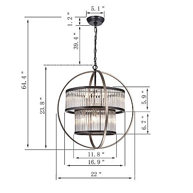 Greenville Signature 8-Light Globe Chandelier for Living/Dining Room, Bedroom, Entryway