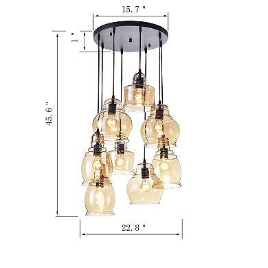 Greenville Signature 8-Light Cluster Bell Pendant for Dining/Living Room, Entryway