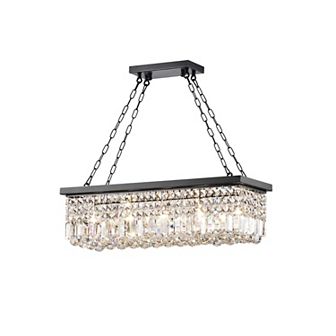 Greenville Signature 5-Light Rectangular Crystal Chandelier for Dining/Living Room, Kitchen Island