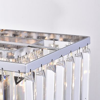 Greenville Signature 8-Light Rectangular Crystal Chandelier for Dining Room, Kitchen Island