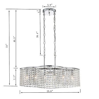 Greenville Signature 6-Light Crystal Chandelier for Dining/Living Room, Bedroom, Entryway, Office