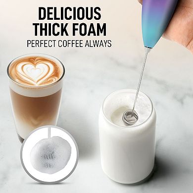 Zulay Kitchen High Powered Double Whisk Milk Frother Handheld Mixer with Improved Motor