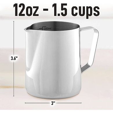Zulay Kitchen 12oz Stainless Steel Milk Frothing Pitcher