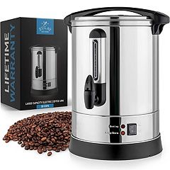 Elite Gourmet Stainless Steel 40 Cup Coffee Urn and Hot Water