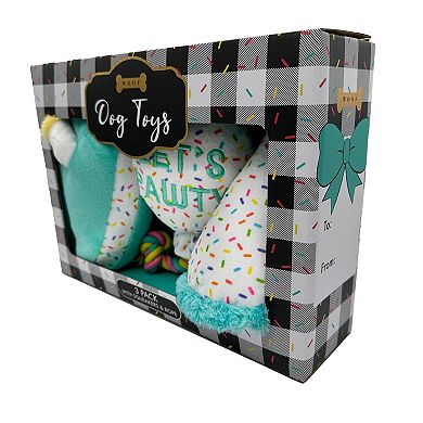 Woof Birthday 3-pack Dog Toy