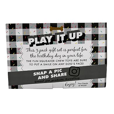 Woof Birthday 3-pack Dog Toy