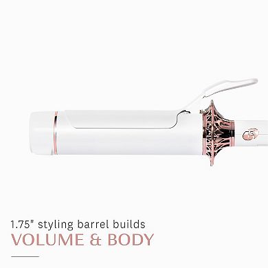 BodyWaver 1.75 Professional Ceramic Styling Iron for Waves and Volume (White & Rose Gold)