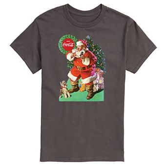 Men's CocaCola Vintage Santa With Dog Tee