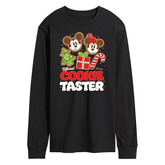 Disney's Mickey & Minnie Mouse Men's Official Cookie Taster Long Sleeve Graphic Tee