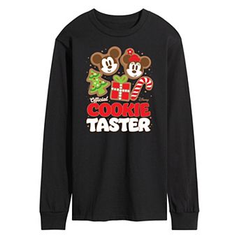 Disney's Mickey & Minnie Mouse Men's Official Cookie Taster Long Sleeve Graphic Tee
