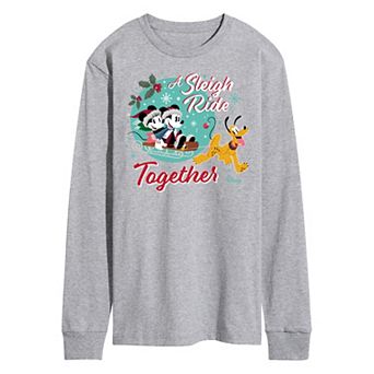 Disney's Mickey & Minnie Mouse Men's Sleigh Ride Together Long Sleeved Graphic Tee